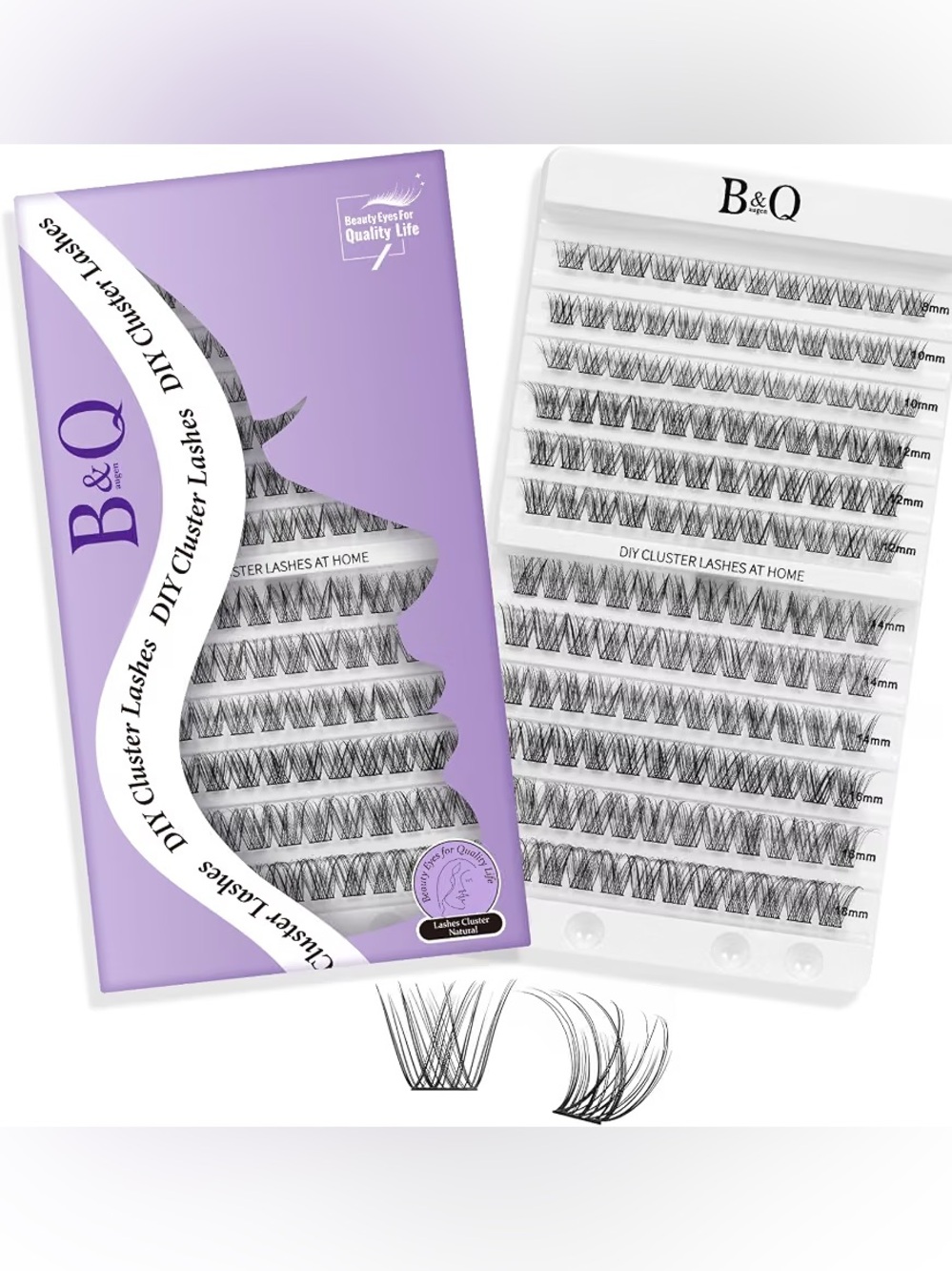 B&Q Lash Clusters Sizes 8, 10, 12, 14, 16, 18 mm